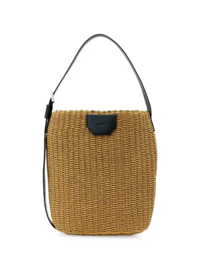 Allsaints Alba Woven Bucket Bag In Gold