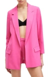 Allsaints Womens Hot Pink Aleida Open-front Single-breasted Stretch-woven Blazer In Hot Pink