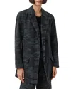 Allsaints Womens Camo Ink Blue Aleida Notch-lapel Tailored Denim Blazer In Black