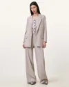 Allsaints Aleida Lightweight Tri Blazer In Greige Brown