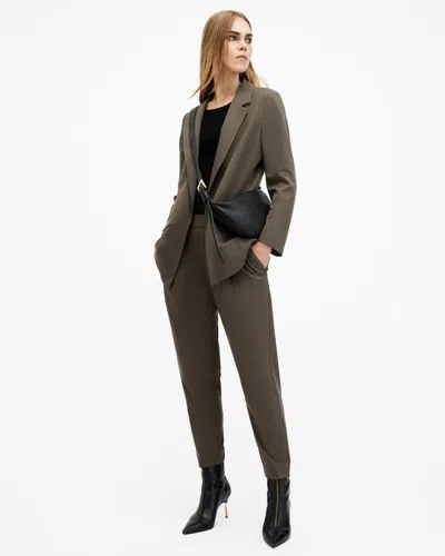 Allsaints Aleida Lightweight Tri Blazer In Tarmac Green