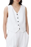 Allsaints Womens White Aleida V-neck Sleeveless Stretch-woven Waistcoat In White
