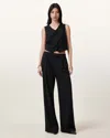 Allsaints Aleida Lightweight Wide Leg Trousers In Black