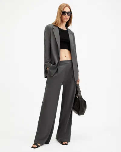 Allsaints Aleida Lightweight Wide Leg Pants In Eiffel Grey