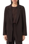 Allsaints Aleida Long Blazer In Brown