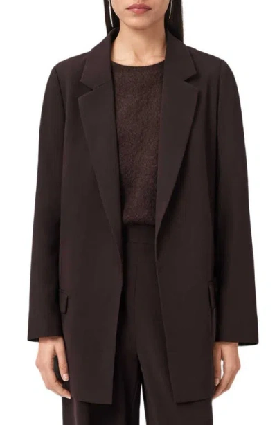 Allsaints Aleida Long Blazer In Brown