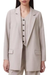 Allsaints Aleida Lightweight Tri Blazer In Greige Brown