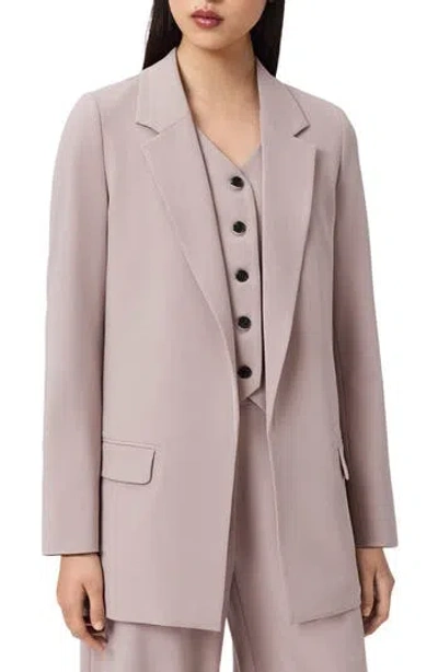 Allsaints Aleida Long Blazer In Purple
