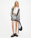 Allsaints Aleida Rafaela Printed Shorts In Black/white
