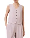 Allsaints Womens Aleida V-neck Sleeveless Stretch-woven Waistcoat Mauve Chalk Pi In Mauve Chalk Pink