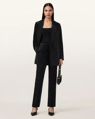 Allsaints Aleida Velvet Pants In Black