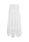 Allsaints Alex Cotton Eyelet Scalloped Maxi Skirt In White
