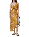 Allsaints Womens Armada Deep Ye Alexia Floral-print Satin Midi Dress In Multi