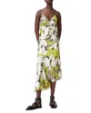 Allsaints Womens Revive Stem Gr Alexia Flora-print Woven Midi Dress In Revive Stem Green