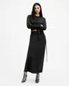 Allsaints Alexia Gathered Maxi Skirt In Black