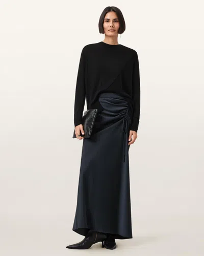 Allsaints Alexia Gathered Maxi Skirt, In Blue