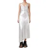 Allsaints Alexia V-neck Drawstring Midi Slip Dress In Silver