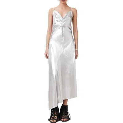 ALLSAINTS ALLSAINTS ALEXIA METALLIC ASYMMETRIC SLIPDRESS