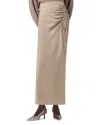 Allsaints Alexia Ruched Maxi Skirt In Burgundy
