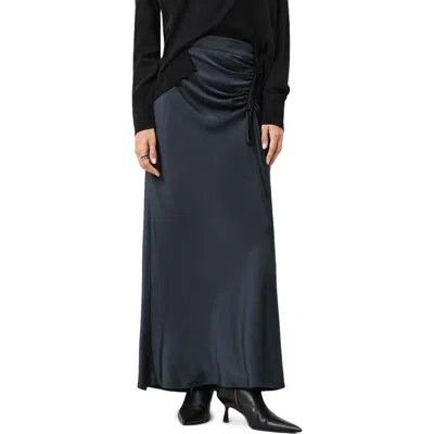 Allsaints Alexia Ruched Skirt In Blue