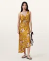 Allsaints Womens Armada Deep Ye Alexia Floral-print Satin Midi Dress In Multi