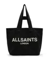 Allsaints Ali Canvas East West Tote In Black