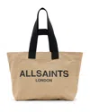 Allsaints Ali Canvas East West Tote In Mink Brown