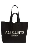 Allsaints Ali Canvas Tote In Black/white