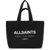 Allsaints Ali Canvas East West Tote In Black
