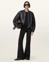 Allsaints Alice Sheer Knit Flared Pants In Black