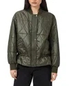 Allsaints Alii Quilted Bomber Jacket In Green