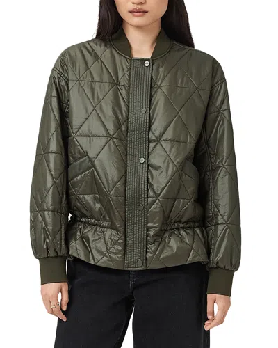 Allsaints Alii Quilted Bomber Jacket In Green