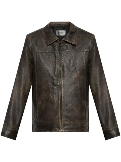 Allsaints Alkan Leather Jacket In Brown