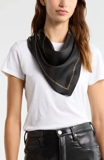 Allsaints All Chains Silk Square Scarf In Black