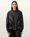 Allsaints Alii Quilted Bomber Jacket In Black