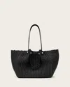 Allsaints Allington Black Straw Tote Bag