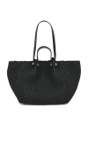 Allsaints Allington Black Straw Tote Bag In 黑色