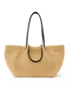 Allsaints Paper Straw Allington Tote Bag In Black/natural