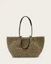 Allsaints Womens Black/natural Allington Straw Tote Bag In Black/natural