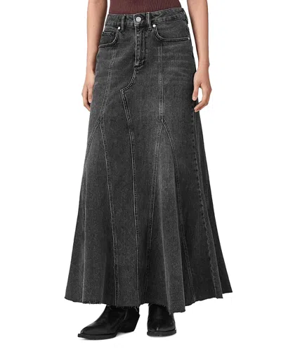 Allsaints Alma Denim Skirt In Black