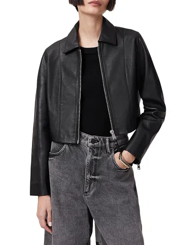 Allsaints Alma Leather Jacket In Black