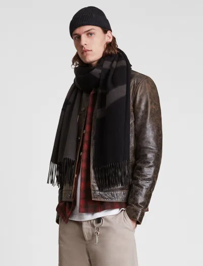 Allsaints Alon Reverse Scarf In Green