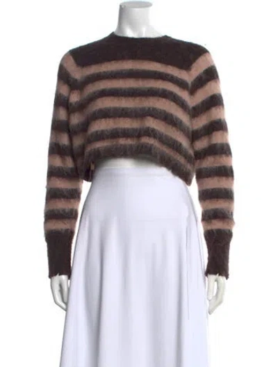 Pre-owned Allsaints Alpaca Striped Sweater In Brown