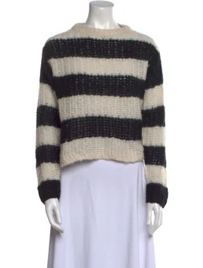 Pre-owned Allsaints Alpaca Striped Sweater In Neutral