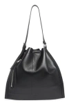 Allsaints Alpha Convertible Leather Backpack In Black