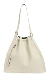 Allsaints Alpha Convertible Leather Backpack In White