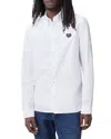Allsaints Amante Cotton Heart Logo Patch Slim Fit Shirt In White
