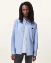 Allsaints Amante Cotton Heart Logo Patch Slim Fit Shirt In Willow Blue