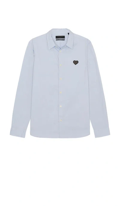 Allsaints Amante Long Sleeve Shirt In Baby Blue