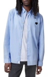 Allsaints Amante Cotton Heart Logo Patch Slim Fit Shirt In Willow Blue